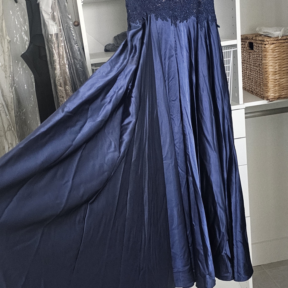 SLNY Midnight Blue Embellished Dress